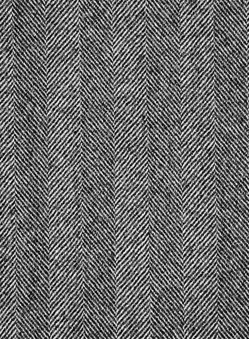 Italian Wide Herringbone Charcoal Tweed Jacket