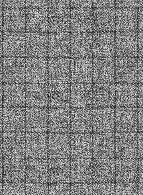 Italian Linen Haze Gray Checks Jacket