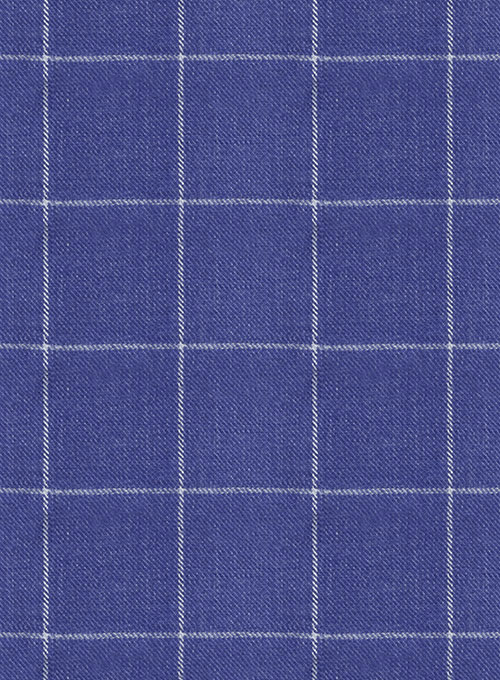 Italian Linen Lapis Blue Checks Jacket