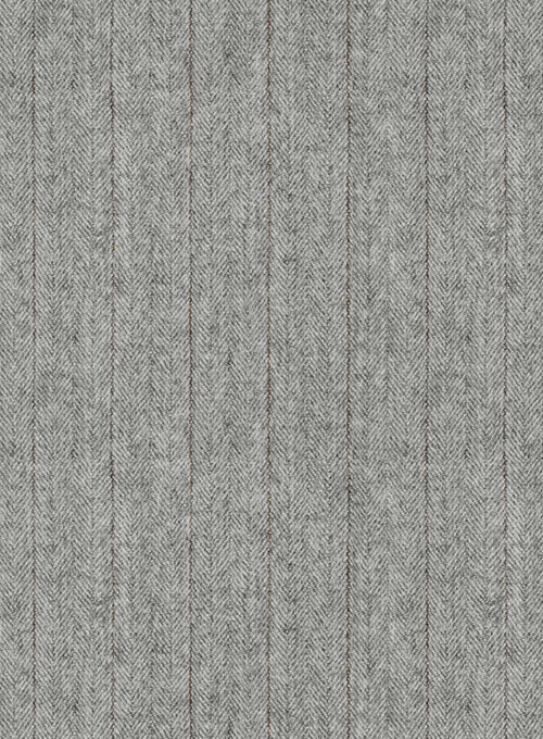 Italian Wool Cashmere Gray Herringbone Jacket