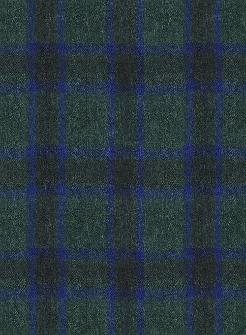 Italian Wool Cashmere Pramo Green Checks Jacket