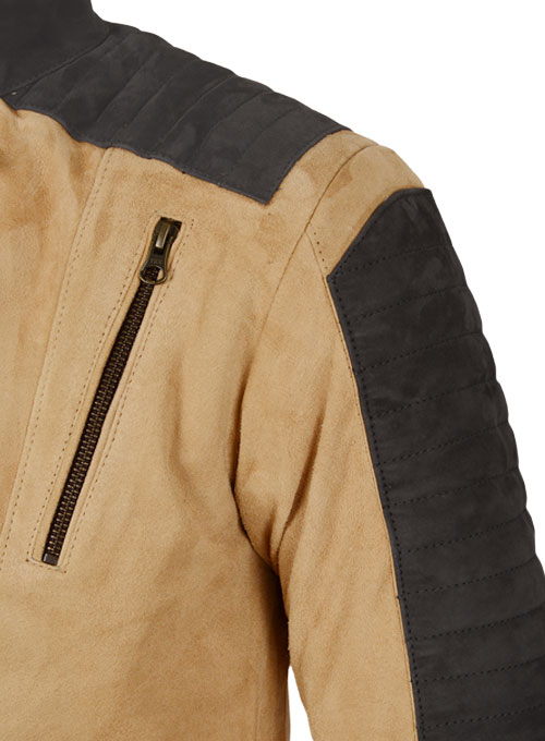 Latte Beige Suede Leather Jacket # 647 - Click Image to Close