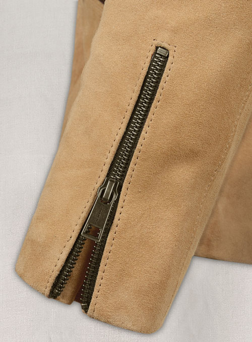 Latte Beige Suede Leather Jacket # 647
