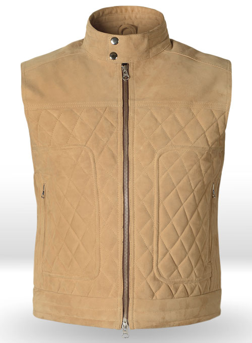 Latte Beige Suede Leather Vest # 324