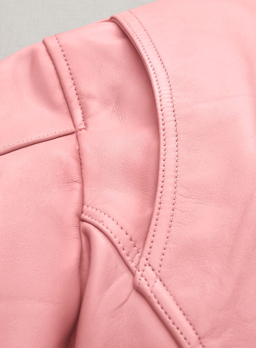 Light Pink Jessica Alba Leather Jacket
