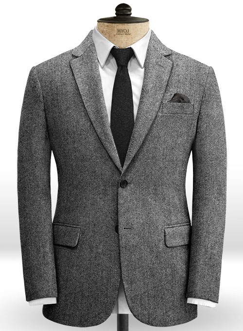 dark grey jacket with black pants