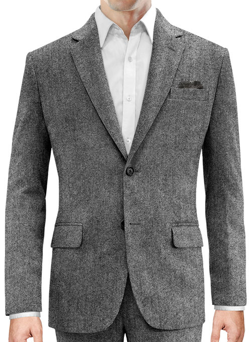Light Weight Dark Gray Tweed Jacket - Click Image to Close