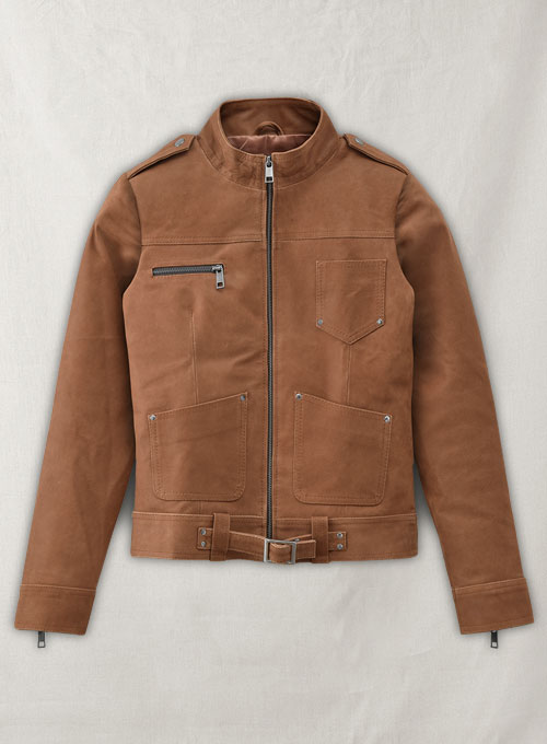 Light Vintage Tan Hide Jennifer Morrison Leather Jacket #2