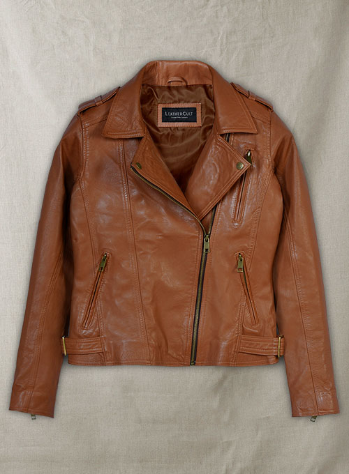 Log Cabin Brown Leather Jacket # 267