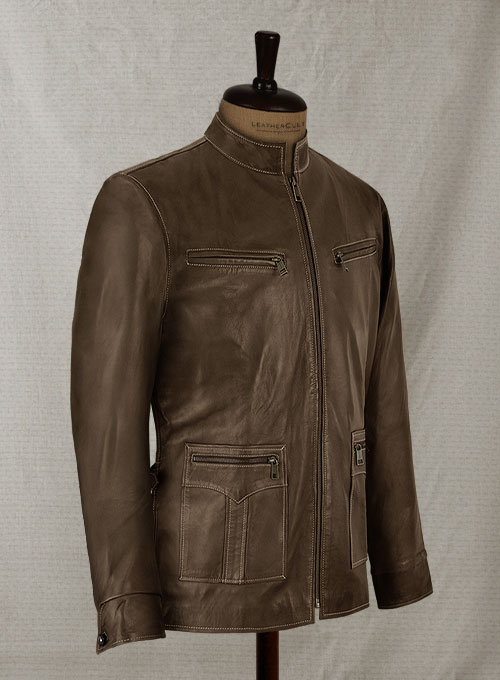 Soft Scottish Brown Washed&Wax Martin Lawrence Leather Jacket #2