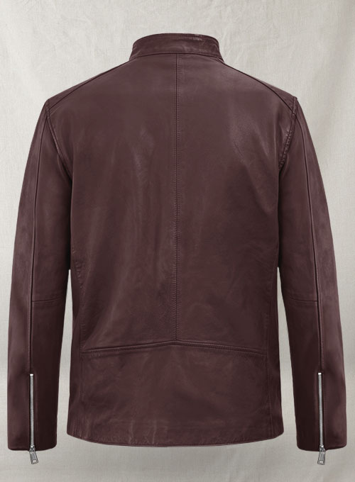Motorad Burgundy Biker Leather Jacket