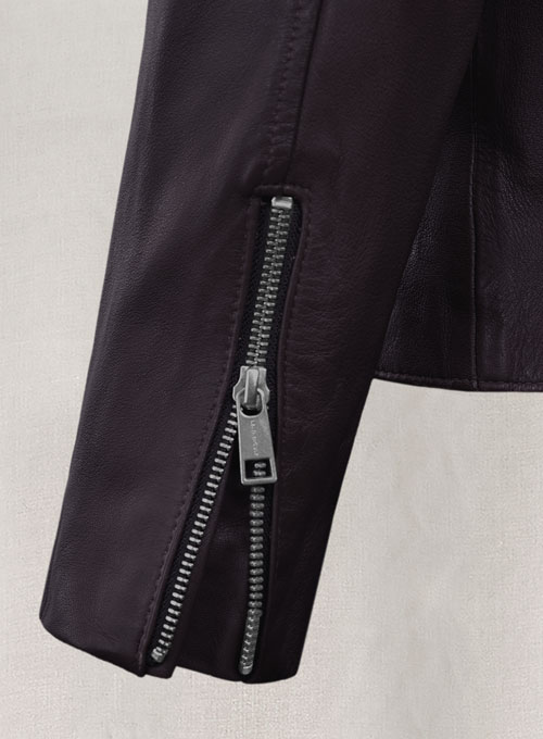 Motorad Purple Biker Leather Jacket