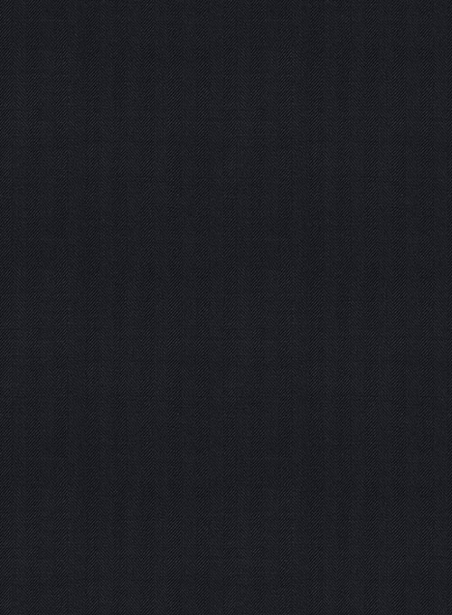 Napolean Dark Blue Herrringbone Wool Jacket