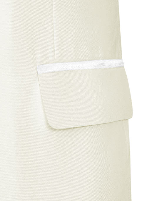 Napolean Ivory Wool Tuxedo Jacket - Satin Lapel