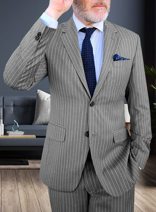 Napolean Stripo Gray Wool Jacket