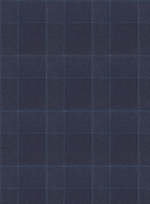 Navy Mont Checks Flannel Wool Jacket