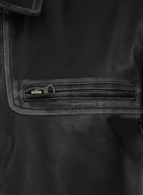 Ontario Rubbed Black Leather Jacket