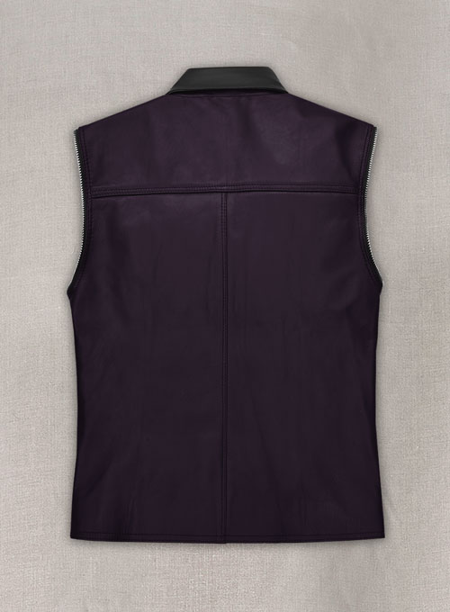 Purple Leather Vest # 336