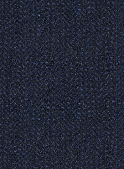 Reda Dark Blue Herringbone Tweed Jacket