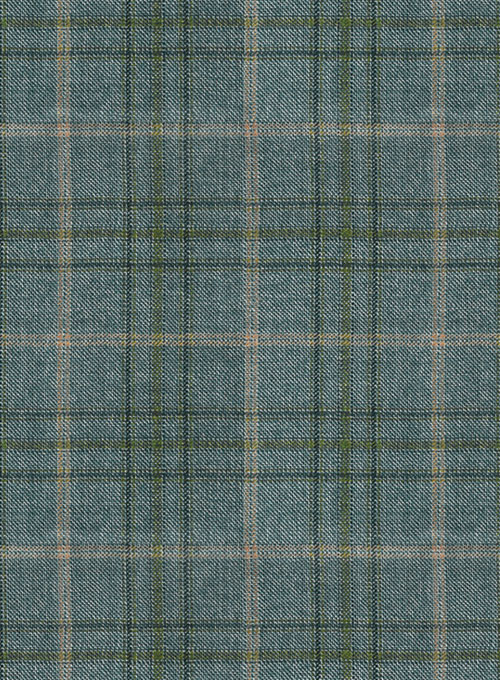 Reda Sage Green Checks Wool Jacket