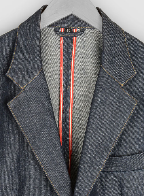 raw denim blazer