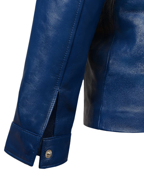 Rich Blue Elvis Presley Speedway Leather Jacket
