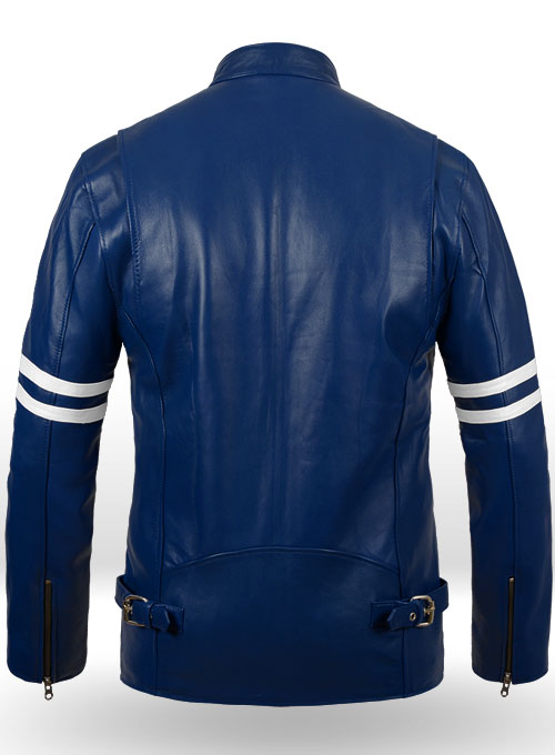 Rich Blue Leather Jacket # 887