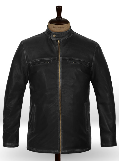 Rubbed Black Aaron Taylor Johnson Godzilla 2014 Leather Jacket