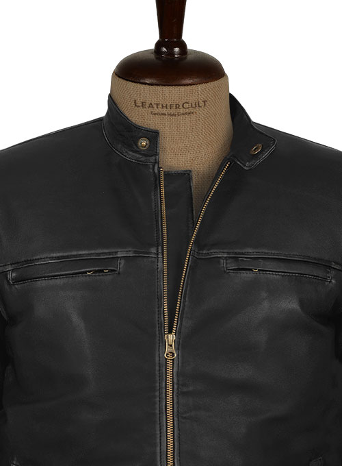 Rubbed Black Aaron Taylor Johnson Godzilla 2014 Leather Jacket