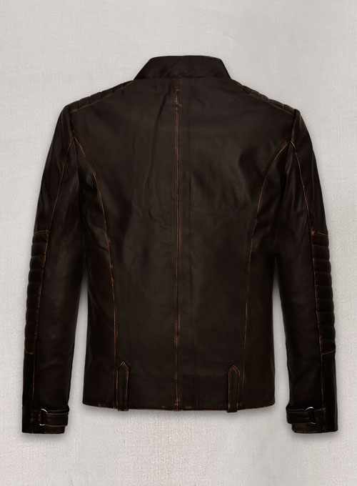 Rubbed Brown David Leather Jacket