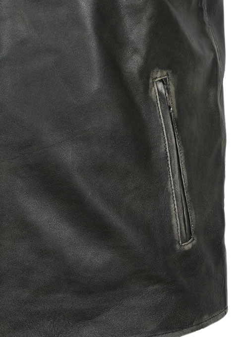 Rubbed Charcoal Mark Wahlberg Daddys Home Leather Jacket