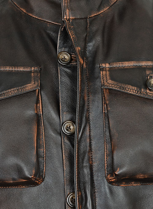 Rubbed Dark Brown Jensen Ross Supernatural 7 Leather Jacket