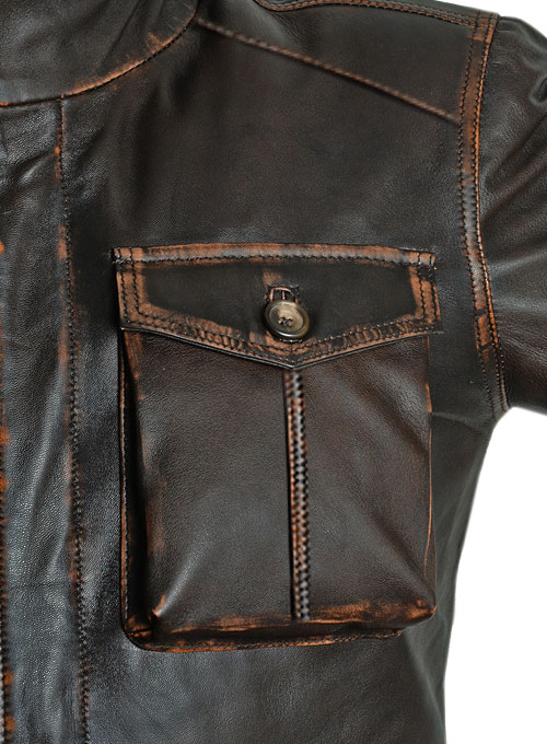 Rubbed Dark Brown Jensen Ross Supernatural 7 Leather Jacket