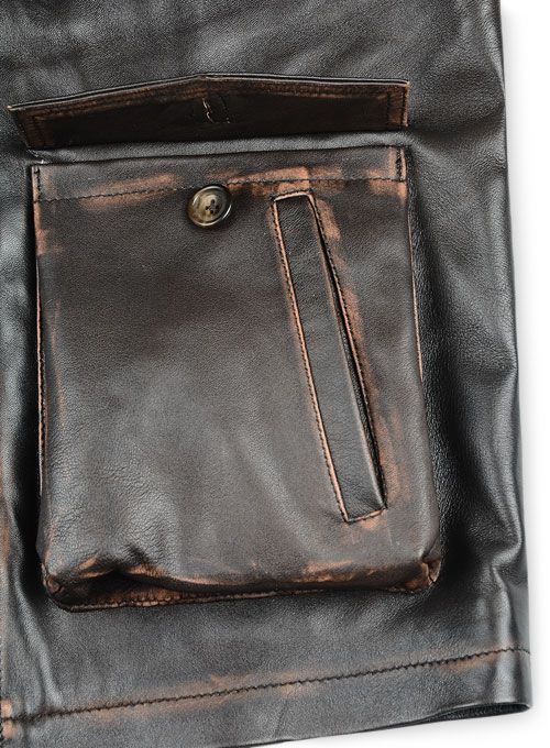 Rubbed Dark Brown Jensen Ross Supernatural 7 Leather Jacket - Click Image to Close
