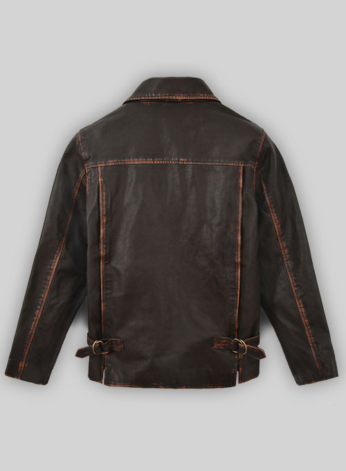 Rubbed Dark Brown Washed Indiana Jones Leather Jacket