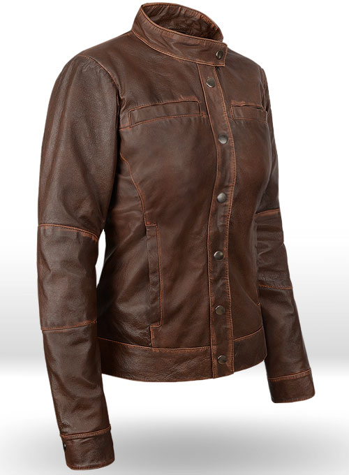 Rubbed Tan Washed Leather Jacket # 536