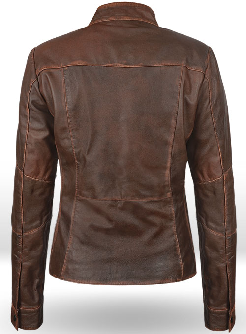 Rubbed Tan Washed Leather Jacket # 536