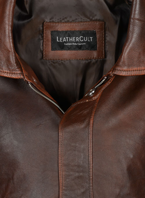 Rubbed Tan Washed Sylvester Paradise Alley Leather Jacket