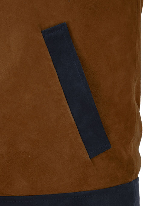 Soft Caramel Brown Suede Cristiano Ronaldo Leather Jacket #1