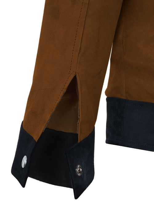 Soft Caramel Brown Suede Cristiano Ronaldo Leather Jacket #1