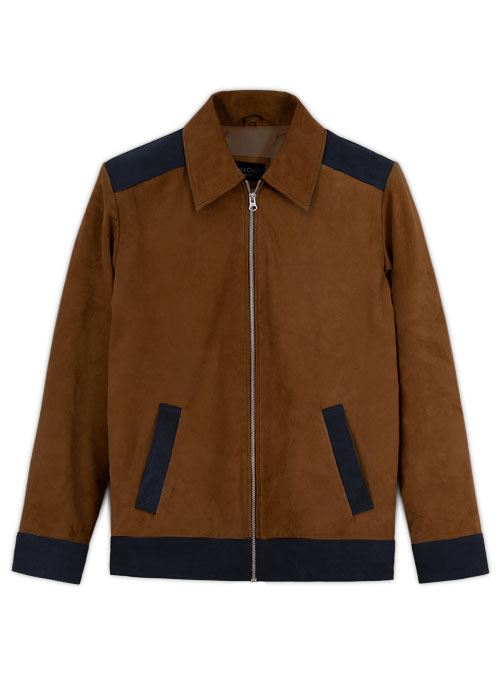 Soft Caramel Brown Suede Cristiano Ronaldo Leather Jacket #1