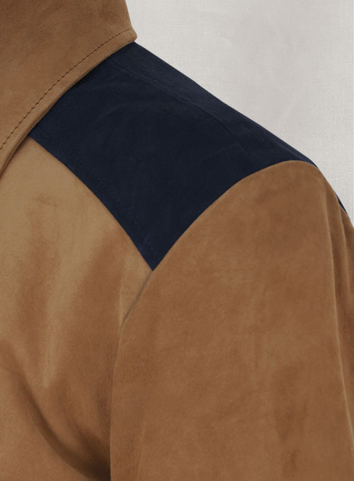 Soft Saddle Brown Suede Cristiano Ronaldo Leather Jacket #1