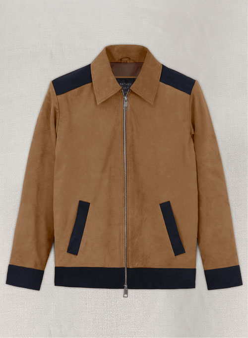 Soft Saddle Brown Suede Cristiano Ronaldo Leather Jacket #1
