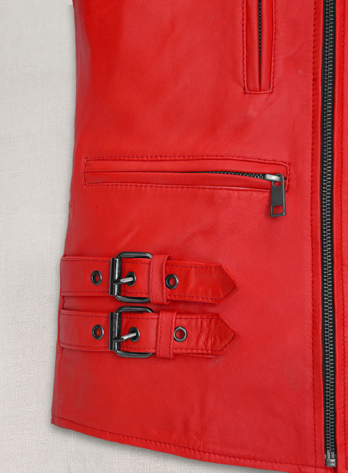 Soft Blood Red Leather Jacket # 903