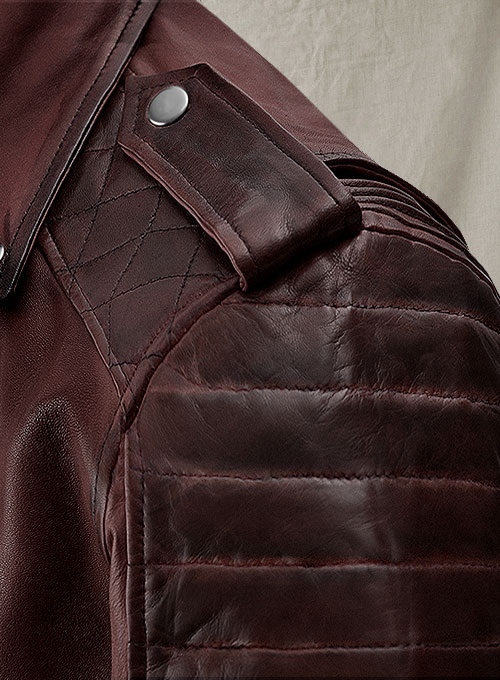 Charles Burnt Wine Leather Jacket