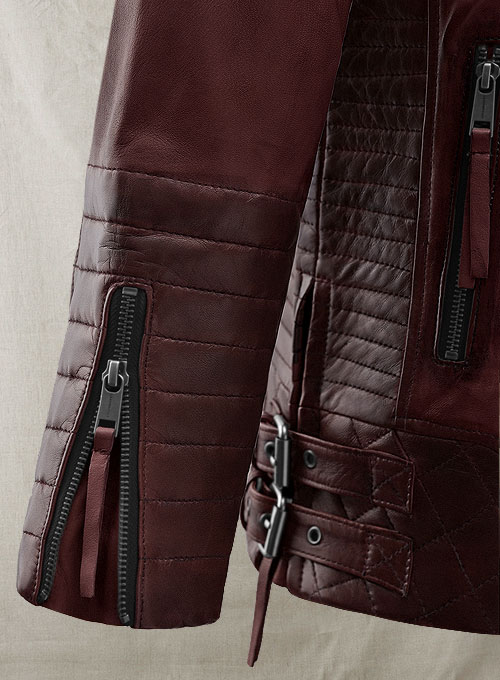 Charles Burnt Wine Leather Jacket