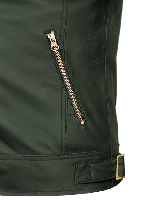 Soft Deep Olive Leather Jacket # 653