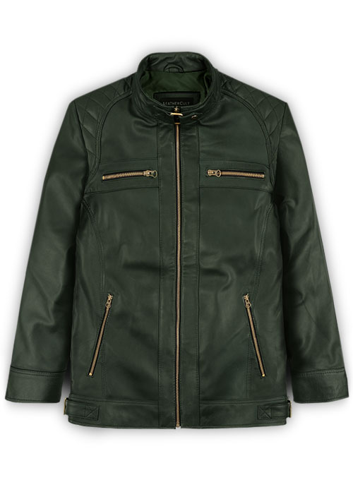 Soft Deep Olive Leather Jacket # 653