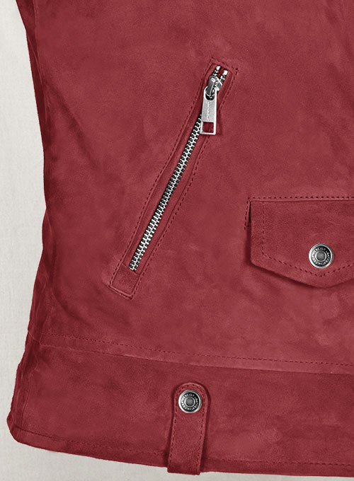 Soft French Red Suede Meghan Markle Leather Jacket