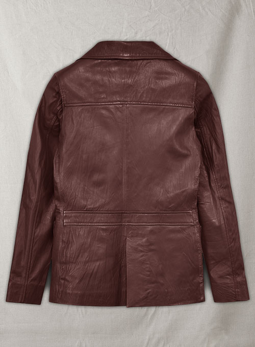 Soft Maroon Jennifer Aniston Friends Season 5 Leather Blazer